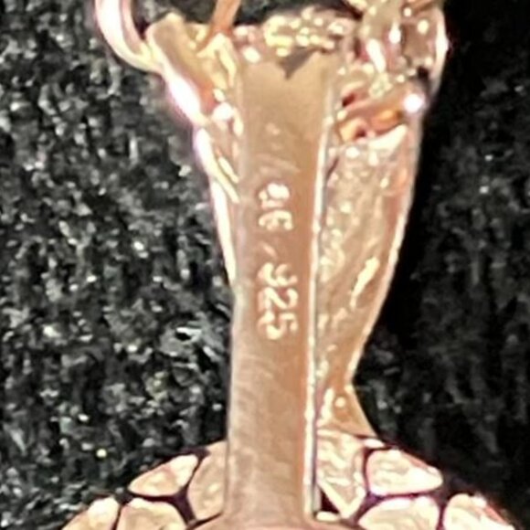 Handcrafted Multifaceted Simulated Sapphire With Silver Plated Chain - Picture 7 of 10